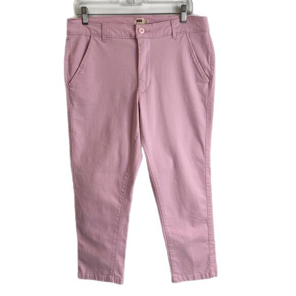 Levi’s Women’s Chino Pants 8 Pink Ankle Cropped Tapered Stretch Mid Rise Cotton - Picture 1 of 6